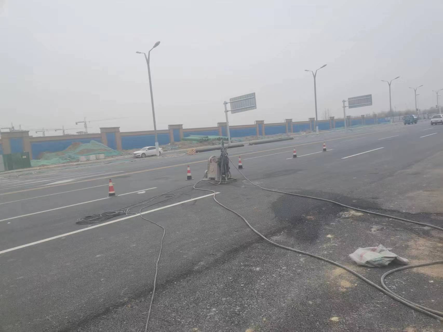 三才镇马路注浆